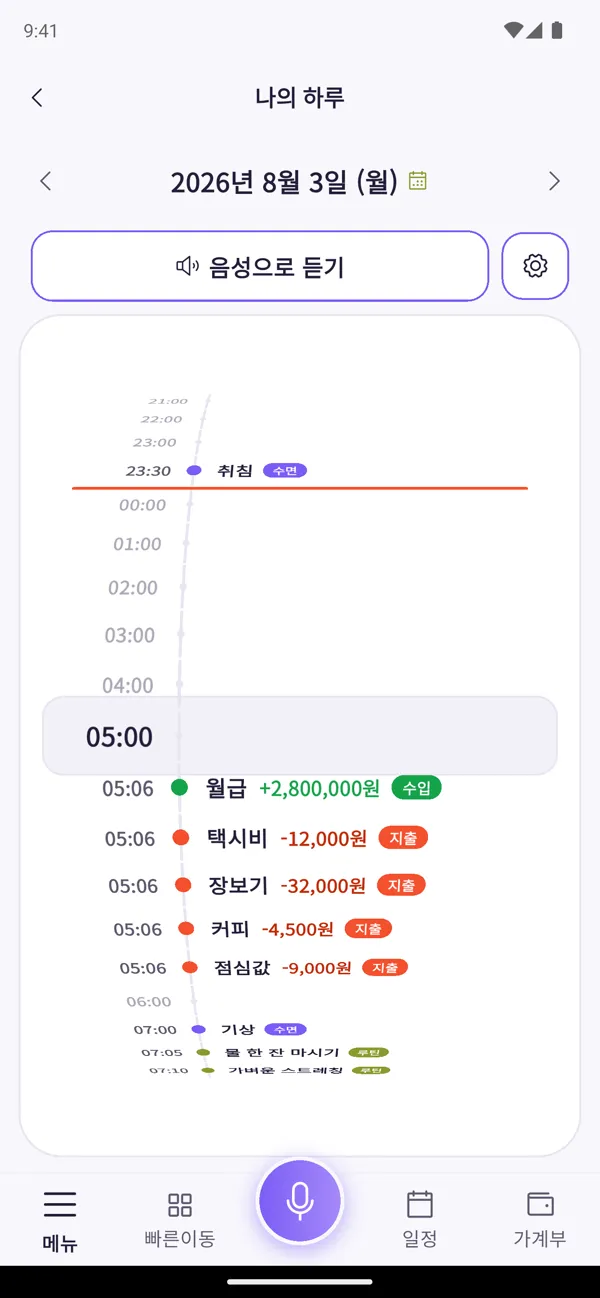 스피캣 나의 하루 화면